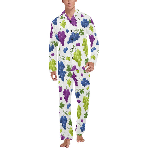Grape pattern Men's Long Pajama Set