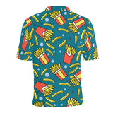 French fries red paper box pattern Men's All Over Print Polo Shirt