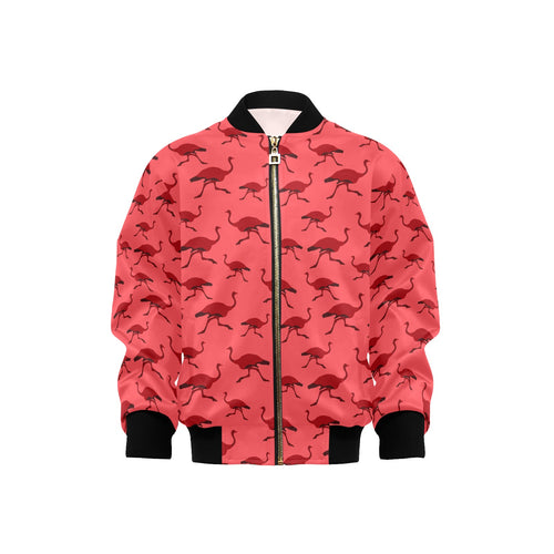Ostrich Pattern Print Design 03 Kids' Boys' Girls' Bomber Jacket