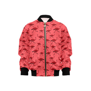 Ostrich Pattern Print Design 03 Kids' Boys' Girls' Bomber Jacket