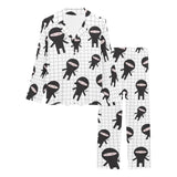 Ninja pattern plaid background Women's Long Pajama Set