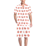 Daruma japanese wooden doll pattern Men's V-Neck Short Pajama Set