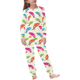 Colorful Chameleon lizard pattern Kids' Boys' Girls' All Over Print Pajama Set