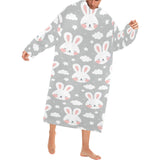 Rabbit cloud Pattern Blanket Robe with Sleeves