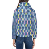 Surfboard Pattern Print Design 03 Women's Padded Hooded Jacket