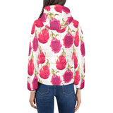 dragon fruits design pattern Women's Padded Hooded Jacket