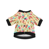 Colorful ice cream pattern All Over Print Pet Dog Round Neck Fuzzy Shirt