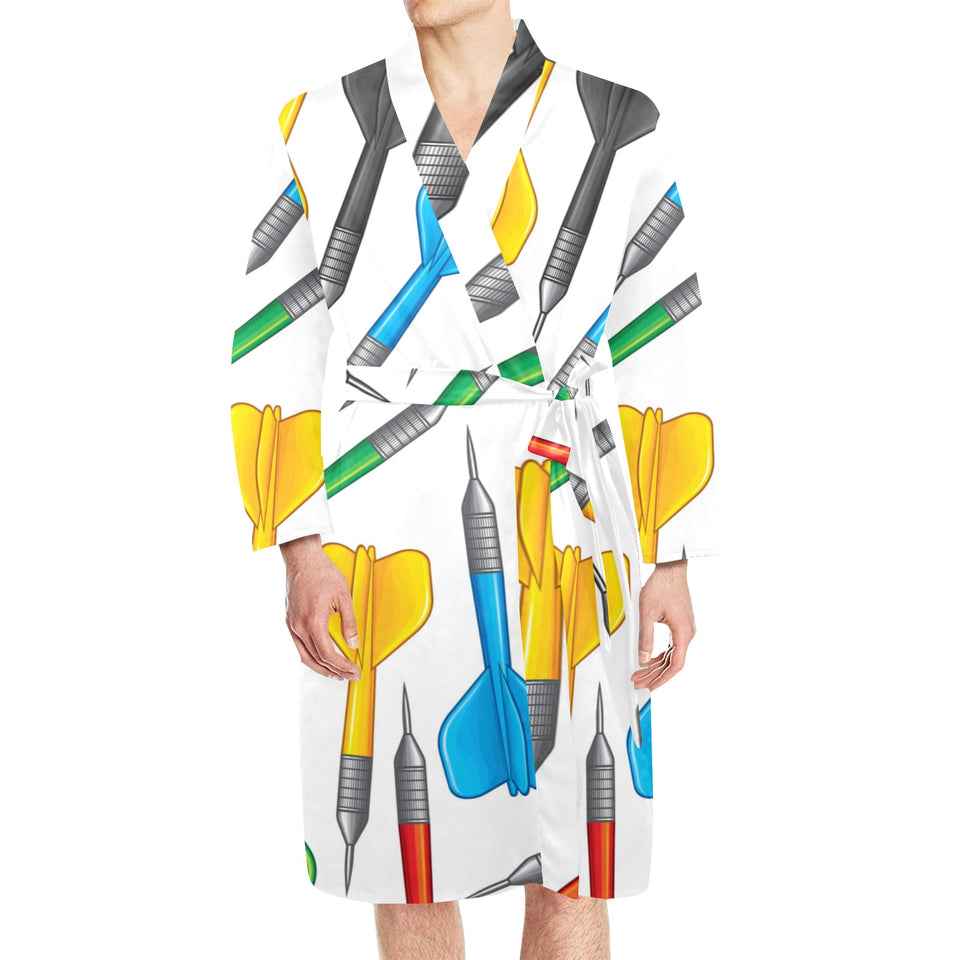 Darts Pattern Print Design 03 Men's Long Sleeve Belted Night Robe