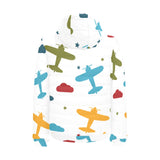 Airplane star cloud colorful Men's Padded Hooded Jacket