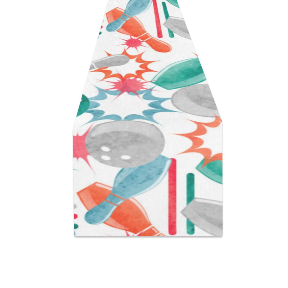 Watercolor bowling pattern Table Runner