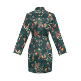 Snake forest pattern Women's Long Sleeve Belted Night Robe