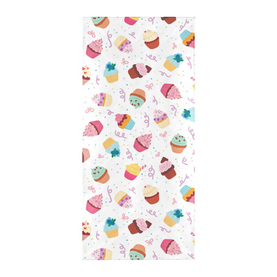 Cake cupcake design pattern Beach Towel