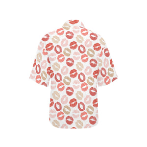 Lips Pattern Print Design 04 Women's All Over Print Hawaiian Shirt