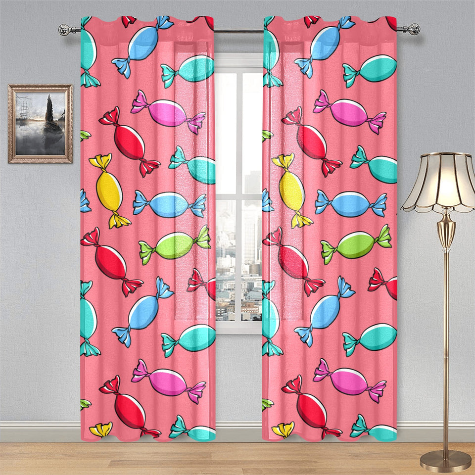 Colorful wrapped candy pattern Gauze Curtain