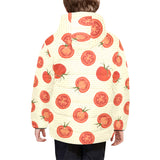 Tomato dot background Kids' Boys' Girls' Padded Hooded Jacket