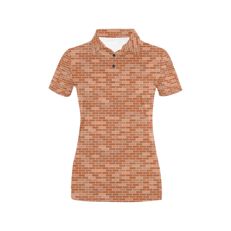 Brick Printed Pattern Print Design 02 Women's All Over Print Polo Shirt