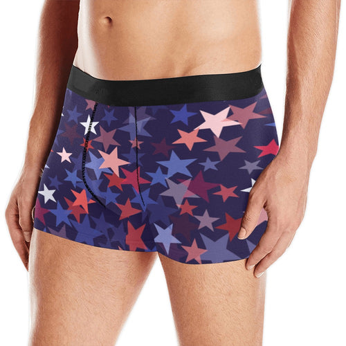 Red blue star pattern Men's All Over Print Boxer Briefs Men's Underwear