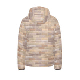 Brick Printed Pattern Print Design 01 Kids' Boys' Girls' Padded Hooded Jacket