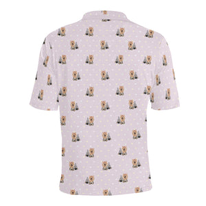 Yorkshire Terrier Pattern Print Design 02 Men's All Over Print Polo Shirt