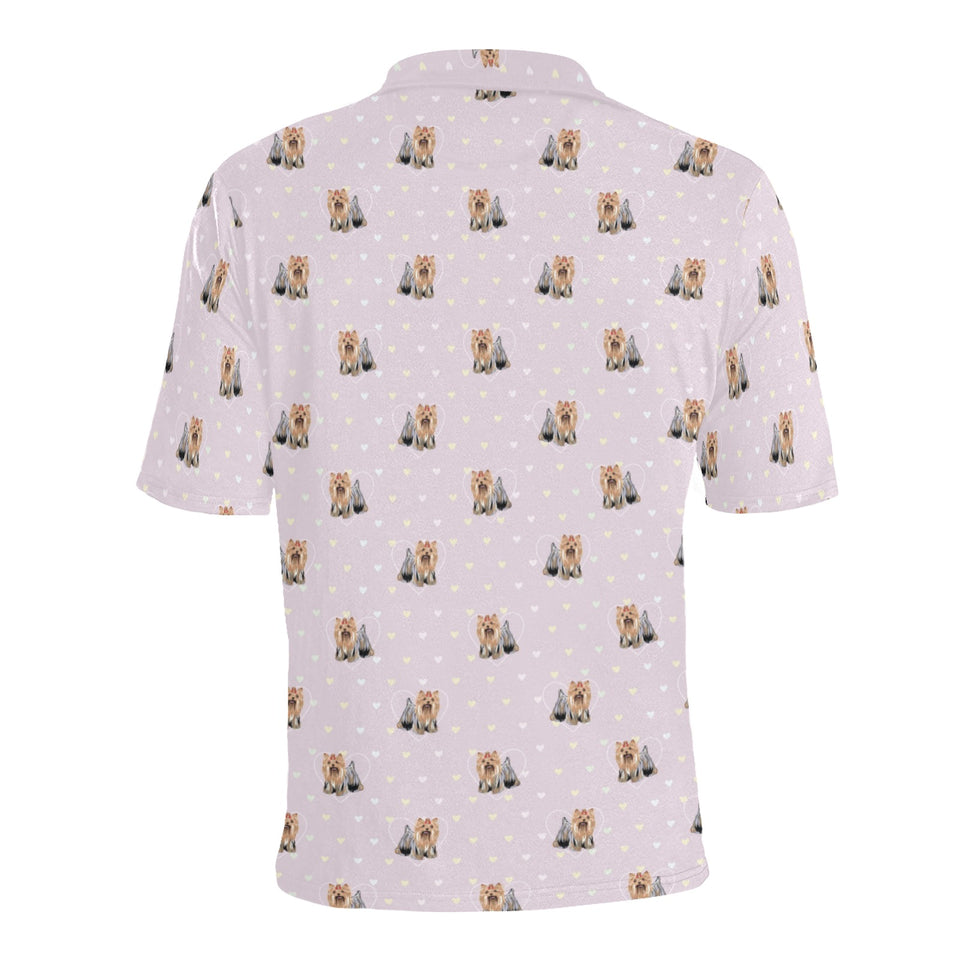 Yorkshire Terrier Pattern Print Design 02 Men's All Over Print Polo Shirt