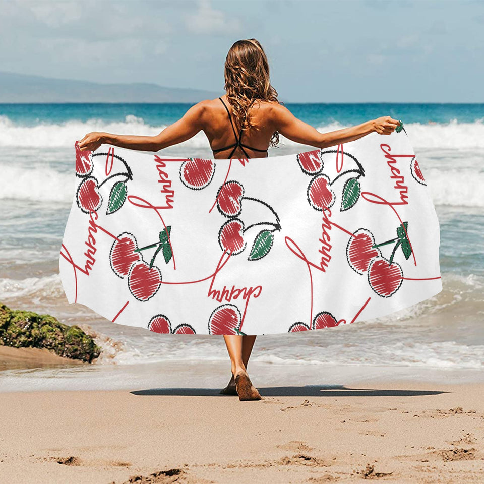 Hand drawn cherry pattern Beach Towel