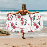 Hand drawn cherry pattern Beach Towel