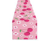cherry flower pattern pink background Table Runner