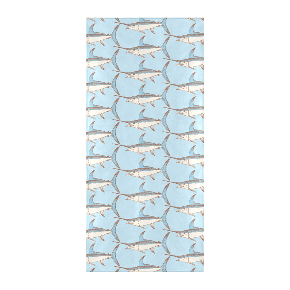 Swordfish Pattern Print Design 01 Beach Towel