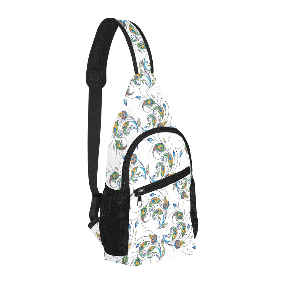 Peacock feather pattern All Over Print Chest Bag