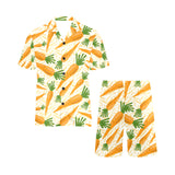 Carrot Pattern Print Design 01 Men's V-Neck Short Pajama Set