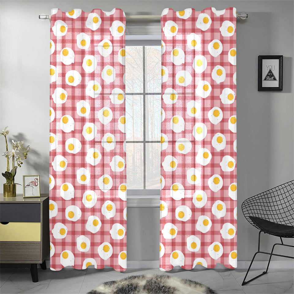 Fried Eggs Pattern Print Design 03 Gauze Curtain