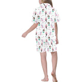 cute mermaid dolphin fish starfish pattern Kids' Boys' Girls' V-Neck Short Pajama Set