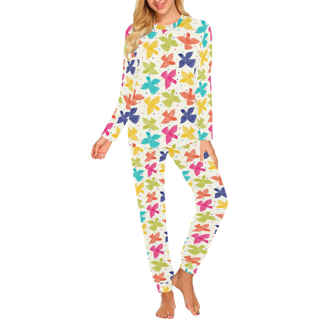 Pigeon Pattern Print Design 01 Women's All Over Print Pajama Set