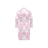 Sketch guava pattern Men's Long Sleeve Belted Night Robe