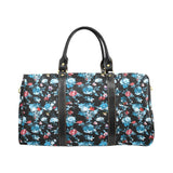 Skull flower roses leave pattern Travel Bag