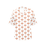 Sausage Pattern Print Design 05 Women's All Over Print Hawaiian Shirt