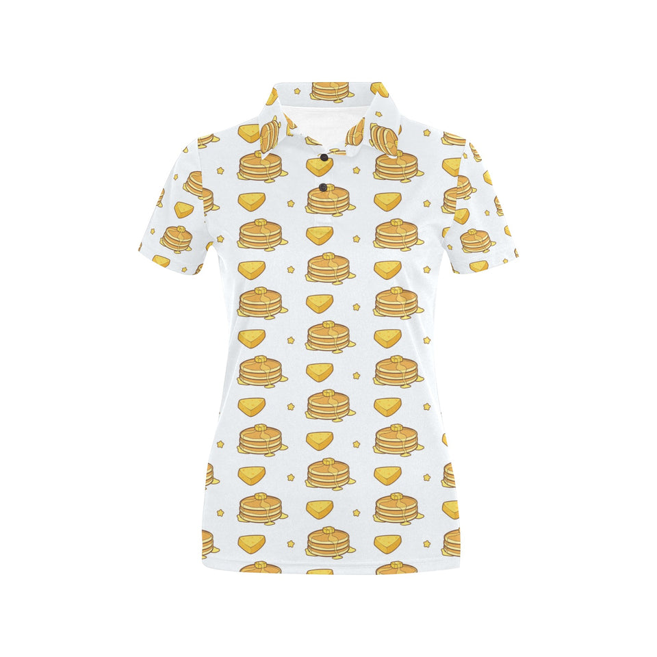 Pancake Pattern Print Design 03 Women's All Over Print Polo Shirt