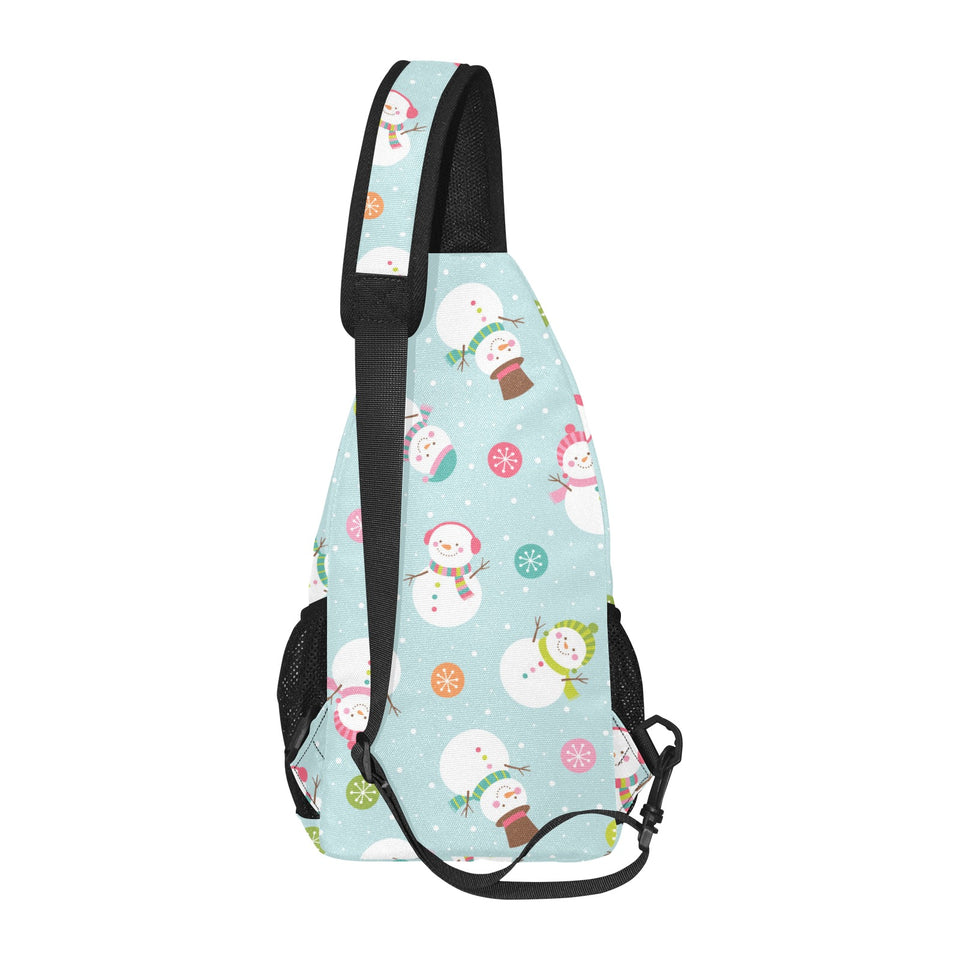 Cute snowman snowflake pattern All Over Print Chest Bag