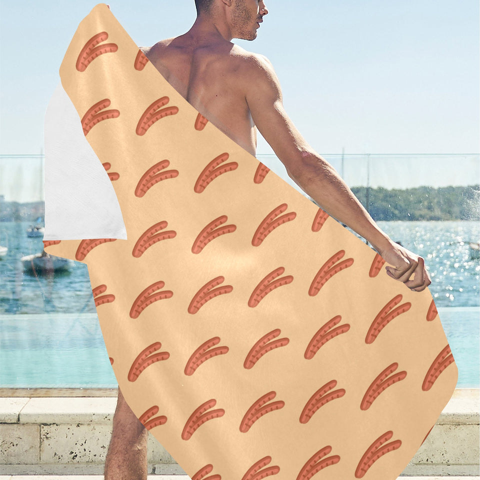 Sausage Pattern Print Design 03 Beach Towel