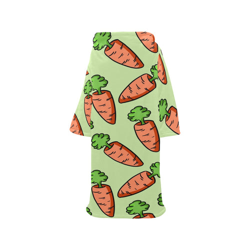 Carrot Pattern Print Design 05 Blanket Robe with Sleeves