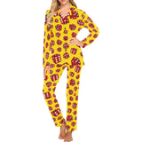Dice Pattern Print Design 04 Women's Long Pajama Set