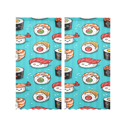 Cute sushi pattern Gauze Curtain