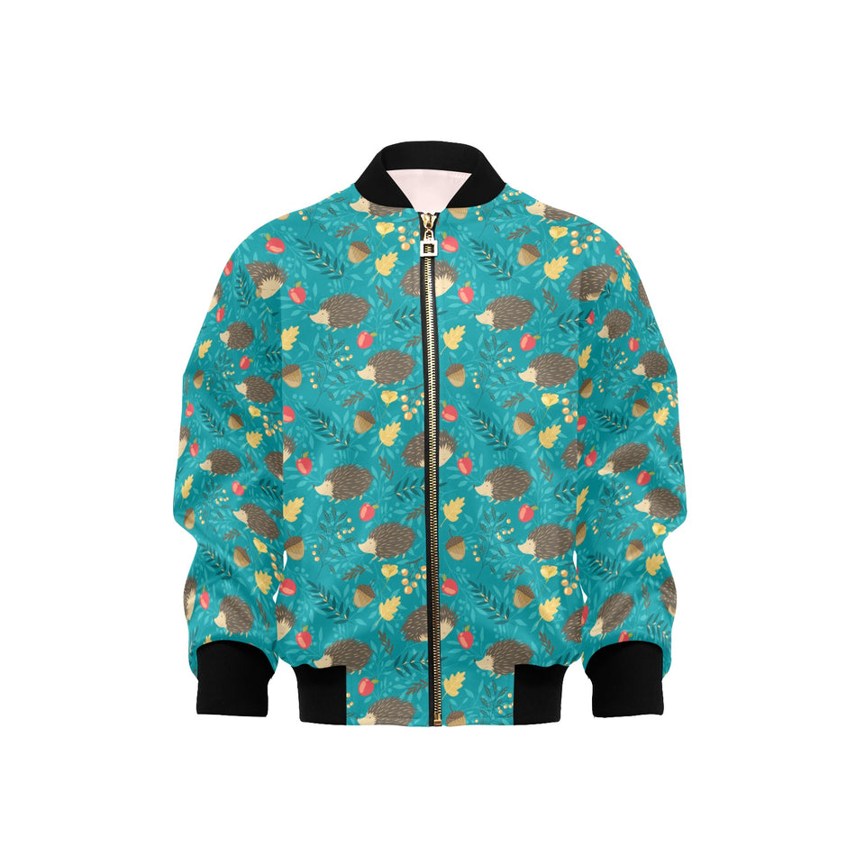 Hedgehog Pattern Print Design 01 Kids' Boys' Girls' Bomber Jacket