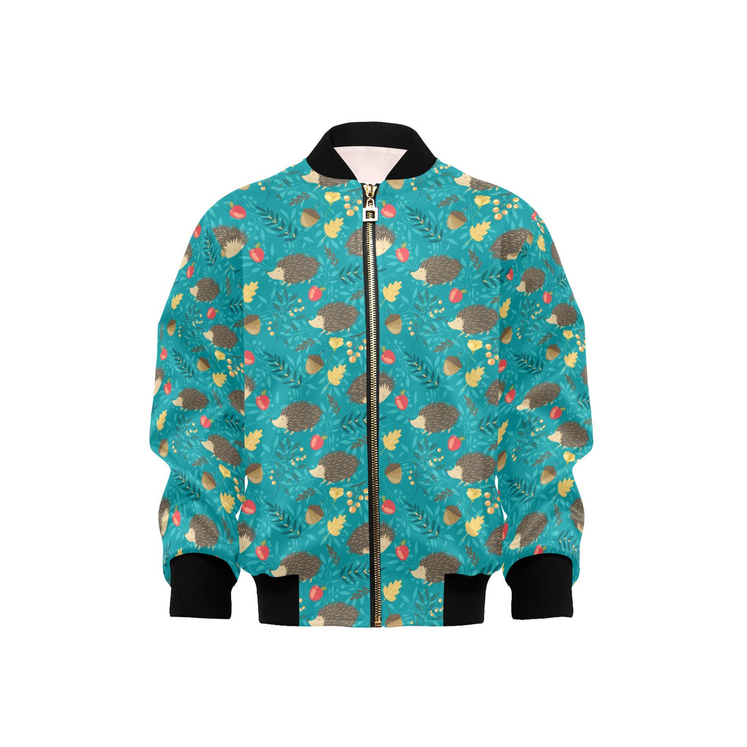 Hedgehog Pattern Print Design 01 Kids' Boys' Girls' Bomber Jacket
