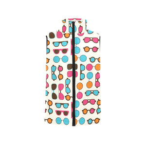 Sun Glasses Pattern Print Design 03 Women's Padded Vest