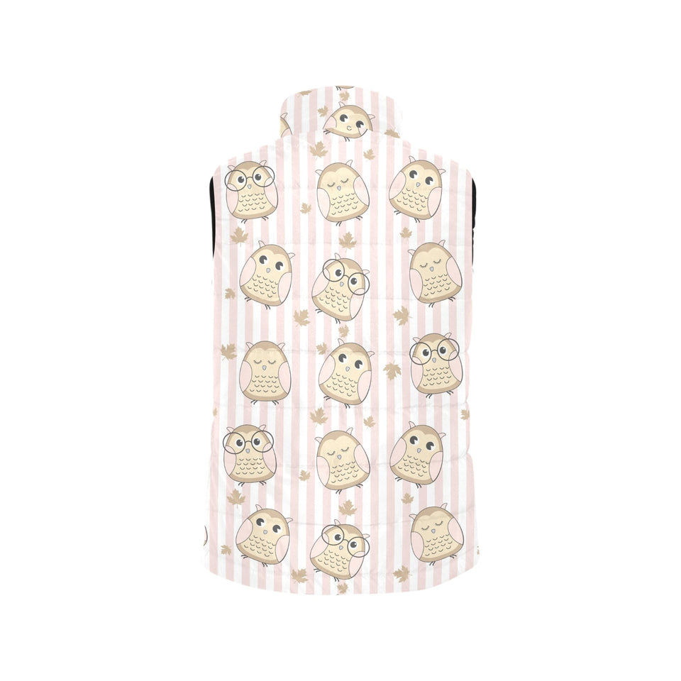 cute owl leaf Women's Padded Vest