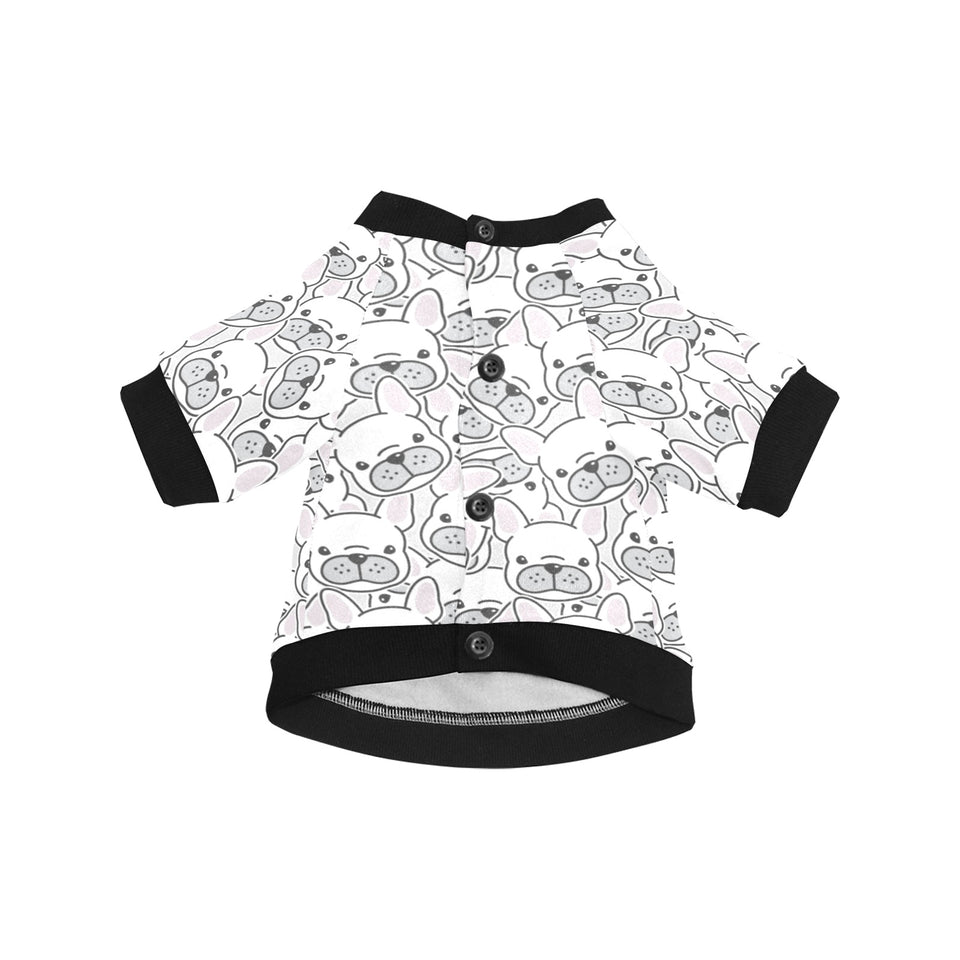 Cute french bulldog head pattern All Over Print Pet Dog Round Neck Fuzzy Shirt