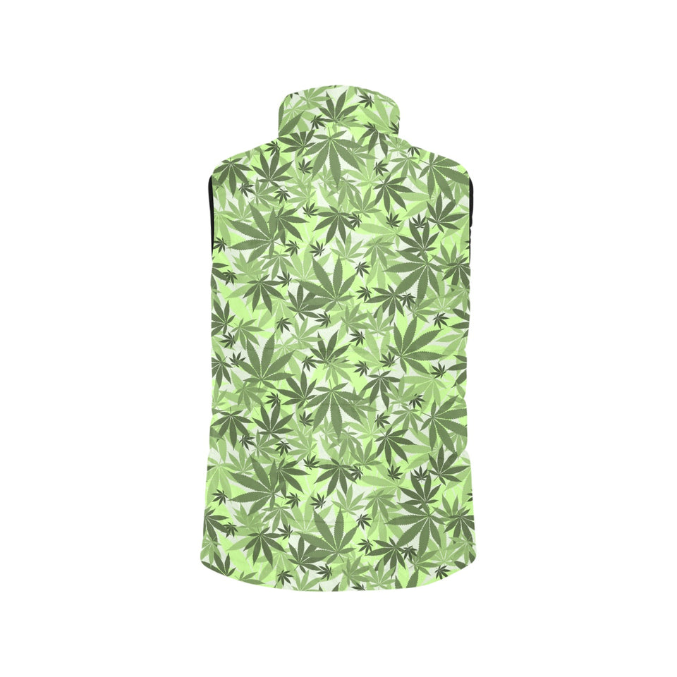Canabis Marijuana Weed Pattern Print Design 01 Men's Padded Vest