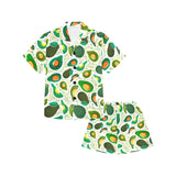 Avocado design pattern Kids' Boys' Girls' V-Neck Short Pajama Set