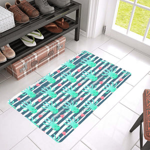 Cute octopuses heart striped background Doormat